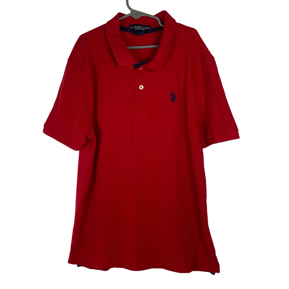 U.S. Polo Assn Red Polo Shirt Youth XL 14-16 Short Sleeve Cotton‎ Logo Classic